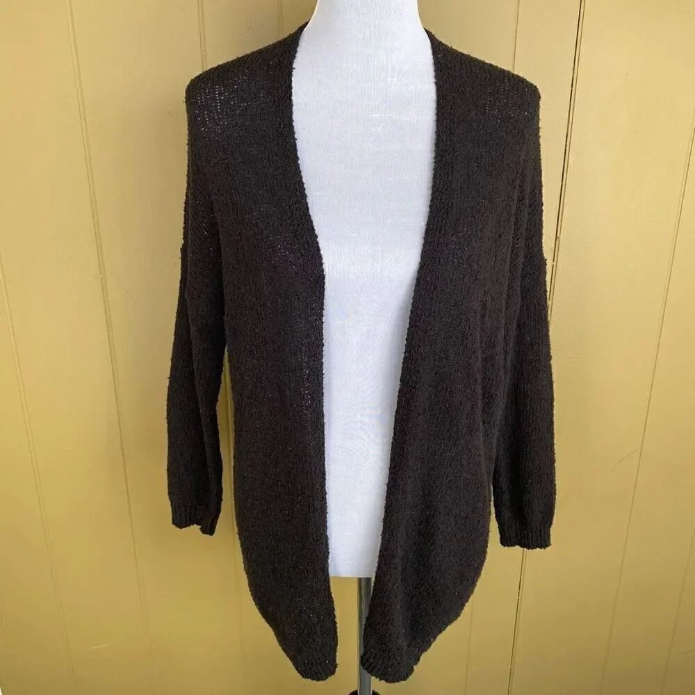 Mossimo women S open front loose knit cardigan black